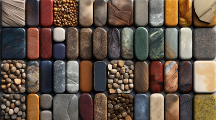 collection colorful stones gemstones rectangle background - by generative ai