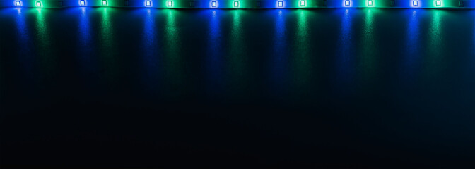 LED strip with multicolored diodes