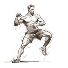 fitness sport drawing sketch poses - by generative ai