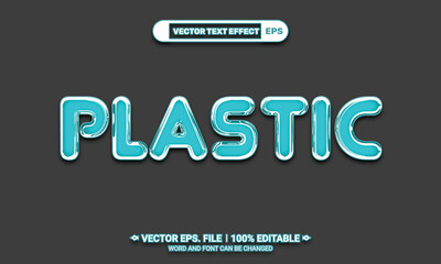 Realistic 3d editable plastic eps vector text effect