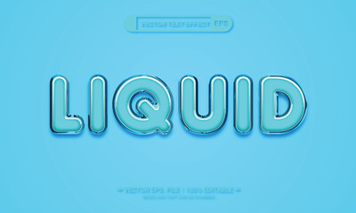 Fototapeta premium Liquid editable 3d eps vector text effect
