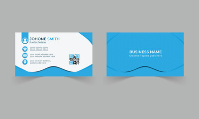 Luxury business card design template.Modern Business Card - Creative and Clean Business Card Template.  Elegant dark back and blue light background with abstract shapes line shiny. Vector illustration
