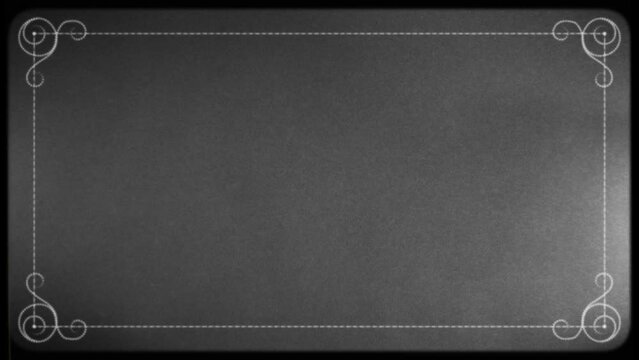 The effect of retro film with damage and scratches. Retro background. Old Silent Film Style Frame.