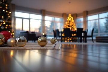 Christmas decoration in living room interior