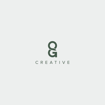 Modern alphabet letter QG GQ unique logo vector template illustration.