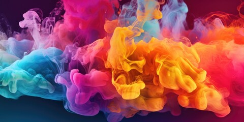 Colorful background, Colorful smoke, Abstract color mix, generative ai