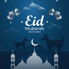 Eid al adha mubarak islamic festival social media banner template