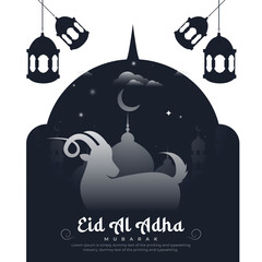 Eid al adha or eid mubarak beautiful islamic vector design template