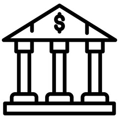 Bank building Icon style