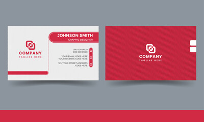 Creative and modern trendy business card with red-deep colors