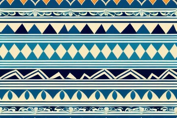 A bold blue and white tribal pattern featuring triangular shapes that exude a sense of energy and movement, making it a perfect choice for dynamic design projects.