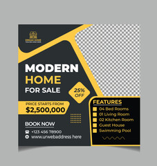 Real estate house social media post or Home sale Post Design template