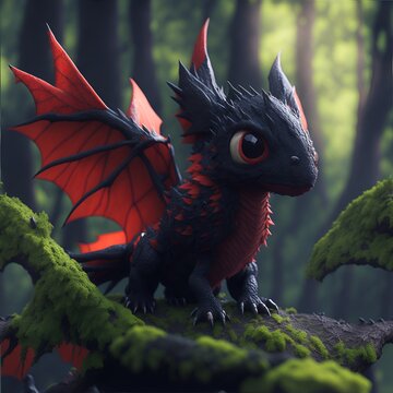 Kleiner Drache. Generative AI Technologie