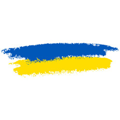 Ukraine flag colours. Blue and Yellow Grange Brushstroke Effect. Simple Sketch Pencil Drawing Element isolated on transparent background. Vector Illustration 