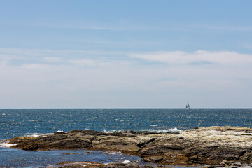 Beautiful rocks formations in Narraganset Bay, Rhode Island