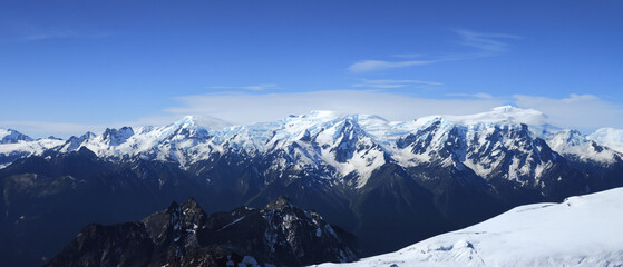 Snow Mountains Sunlight Build Wallpaper. Generative AI