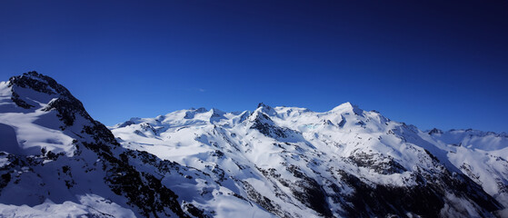 Snow Mountains Sunlight Build Wallpaper. Generative AI