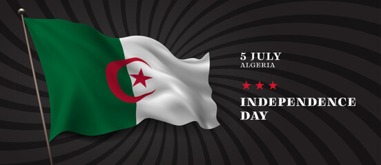 Algeria independence day vector banner, greeting card.