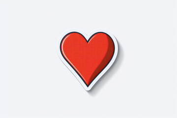 Heart Sticker On White Background. Generative AI