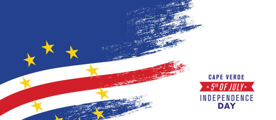 Obraz na płótnie Canvas Cape Verde happy independence day greeting card, banner vector illustration