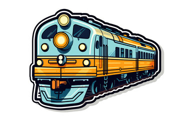 Train Sticker On White Background. Generative AI