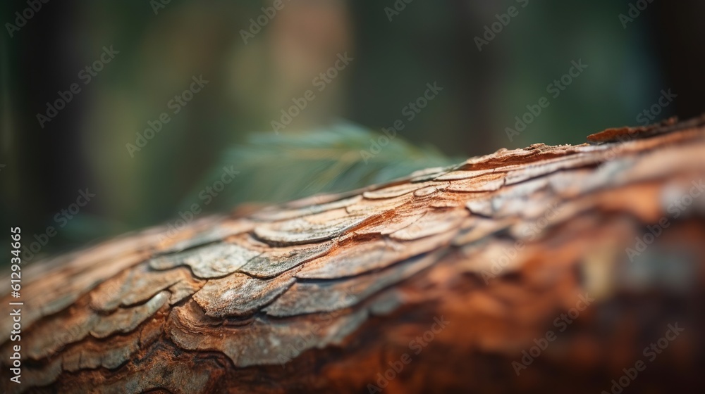 Aufkleber a close up of a tree trunk with water droplets on it. generative ai