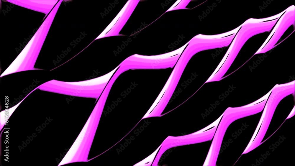 Poster black background with blue and pink lines. design. bright lines made in 3d format that move to the r