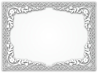 elegant white vintage frame/ illustration