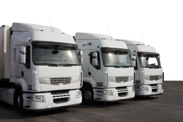 Isolated white truck ready to deliver packages