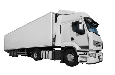 Isolated white truck ready to deliver packages