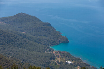 Suluada Island coastal view on the Mediterranean Sea. Antalya, Turkey
