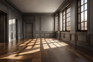 Obraz premium Empy dark room, created with Generative AI technology