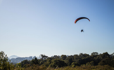 paragliding in the mountains in Brazil 