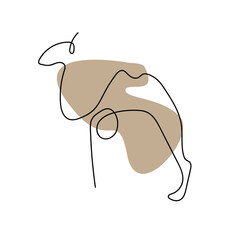 A Camel one line art vector illustration