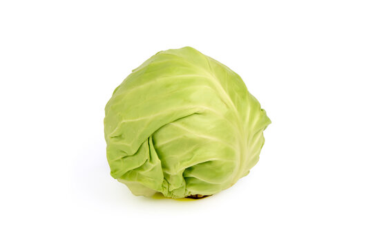 Fresh organic Cabbage, isolated on white background.