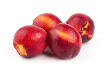 Nectarine fruits, isolated on white background.