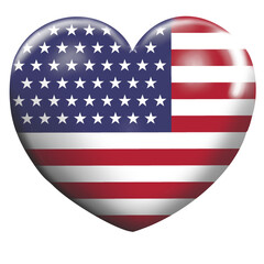 USA flag heart shape