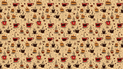 Background of coffee and cup (Generative AI)
