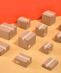 Cardboard box pattern. Moving or relocation concept.