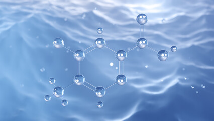 acipimox molecular structure, 3d model molecule, olbetam, structural chemical formula view from a microscope