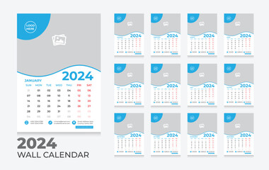 Vector 2024 calendar design template