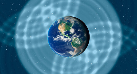 Magnetosphere or magnetic field around Planet Earth 