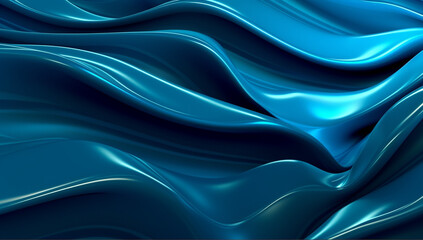 Obraz premium Dynamic Elegance: Abstract 3D Blue Graphic Wave in Motion, Generative AI