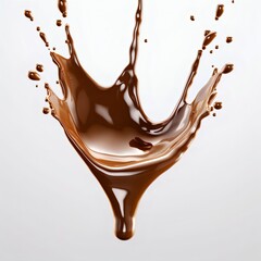 Chocolate splatter on white background. Generative AI
