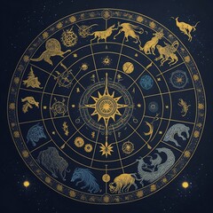 Naklejka premium zodiac sign circle