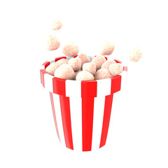 Popcorn bucket 3d illustration isolated icon