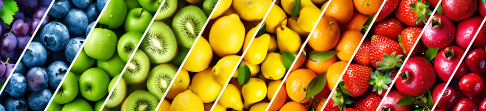 Colorful ripe fruits background. Healthy food