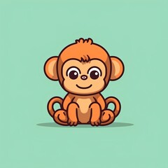 Obraz premium Character logo of a monkey. Generative AI