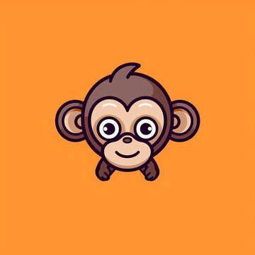 Character logo of a monkey. Generative AI