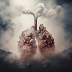 Illustration of lung disease. Generative AI